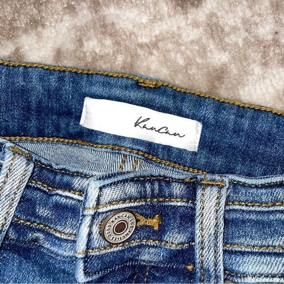 KanCan High Rise Straight leg Jeans - Medium Wash factory distressed SZ 3/25" - Picture 6 of 7